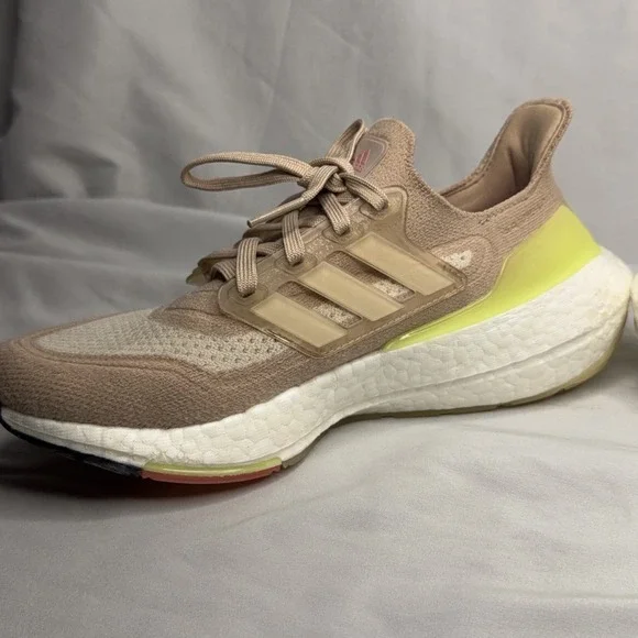 Adidas Trainers Womens 7 UltraBoost 21 Ash Pearl Pink Road Running Light Shoes - Picture 6 of 15